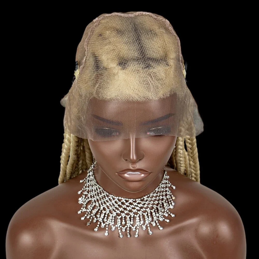 Braided Full Lace Wig HD Long Box Braids Blonde With Baby Hair, Beautiful. NWT - Picture 7 of 12